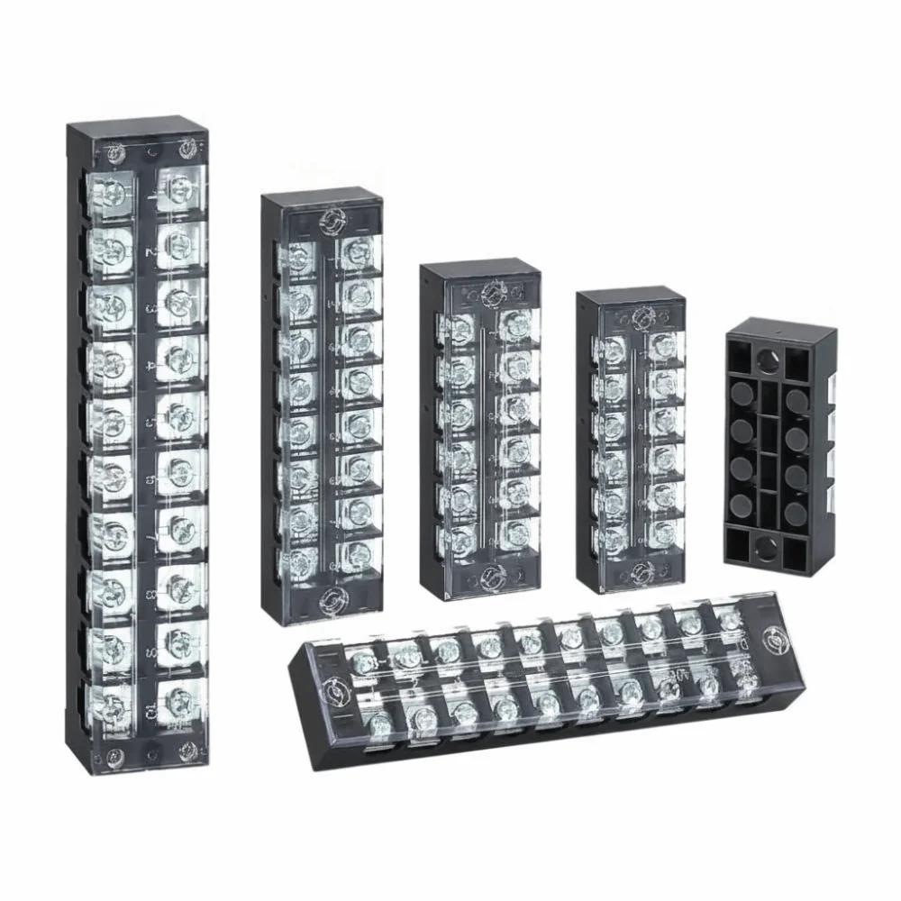 600V Screw Terminal Block 25A Current Rating 3-20 Positions Dual Row Terminal Block Screw Clamp Connection