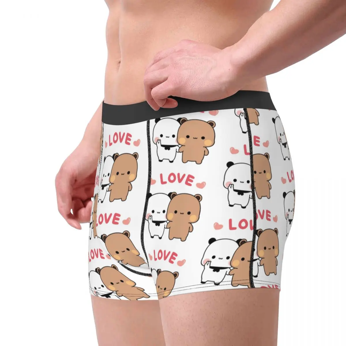 Printed Boxer Bubu Dudu Love Story Shorts Panties Briefs Men\'s Underwear Panda Bear Soft Underpants for Homme