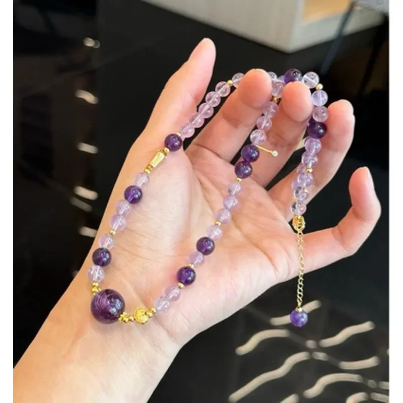 Amethyst Necklace Clavicle Chain Lavender Amethyst and Uruguay's Matching Clavicle Chain