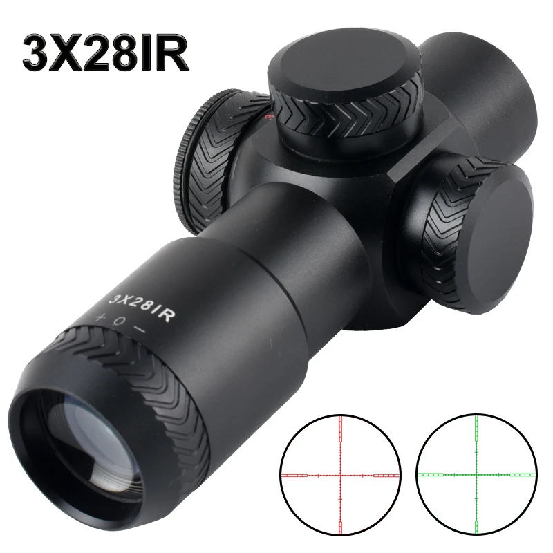3x28ir-red-green-crossbow-short-reticle-scope-optic-accurate-shooting-hunting-tactical-airsoft-crossbow-short-sight-11mm-20mm