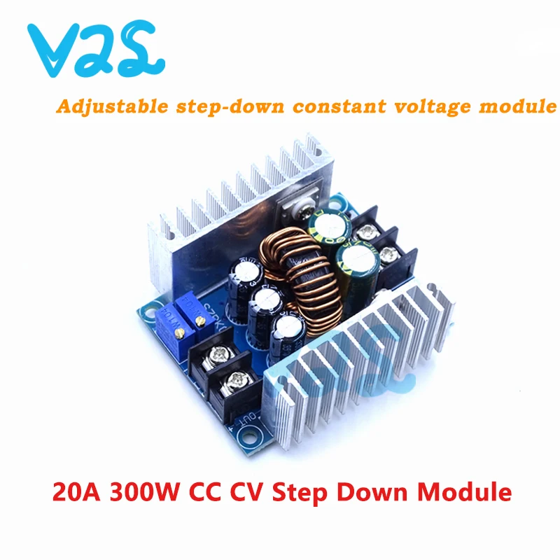 20A 300W CC CV Step Down Module Adjustable DC 6-40V to 1.2-36V Voltage Regulator Buck Converter Constant Current Power Supply