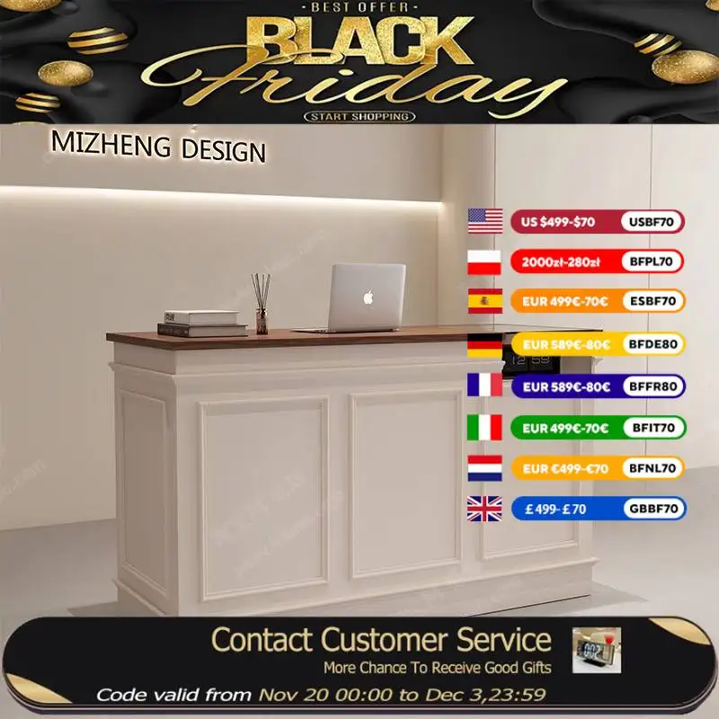 

Large Aesthetics Reception Desks Beauty Display Modern Salon Reception Desks Luxury Design Bancone Da Reception Furniture