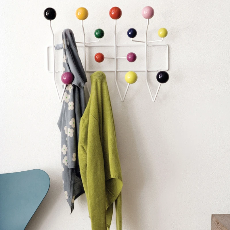 

Multicolor Furniture Coat Hanger Wall Mounted Ball Rack Multi purpose Hooks for Kids Metal Bag Hat St Decorative