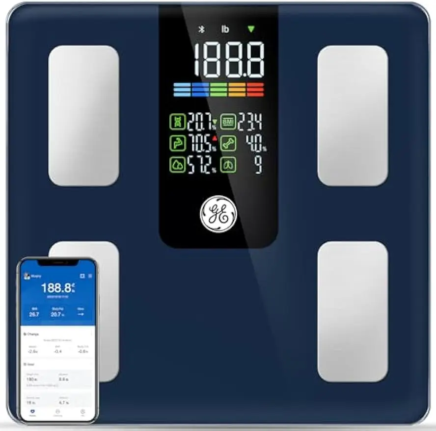 

Smart Body Scale with 14 Health Metrics, Bluetooth Sync, Large Platform for Weight Tracking up to 500lbs