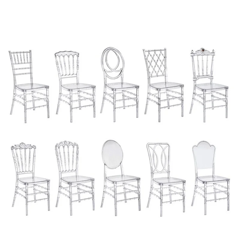 Detachable Acrylic Resin Funiture Wedding Chair  Hotel Party Decoration 100 Pcs Hot Transparent Crystal Chiavari