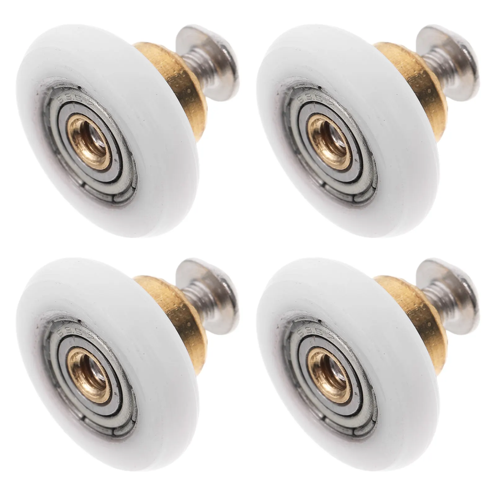 

4Pcs Sliding Shower Door Rollers Nylon Round Groove Bearing Curved Glass Door Replacement Parts Bathroom Hardware