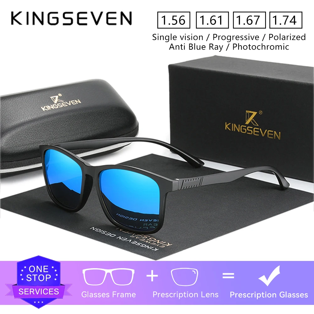 

KINGSEVEN модные солнцезащитные очки с оптическими линзами для вождения, очки для близорукости и дальнозоркости, мужские и женские модные повседневные очки для вождения