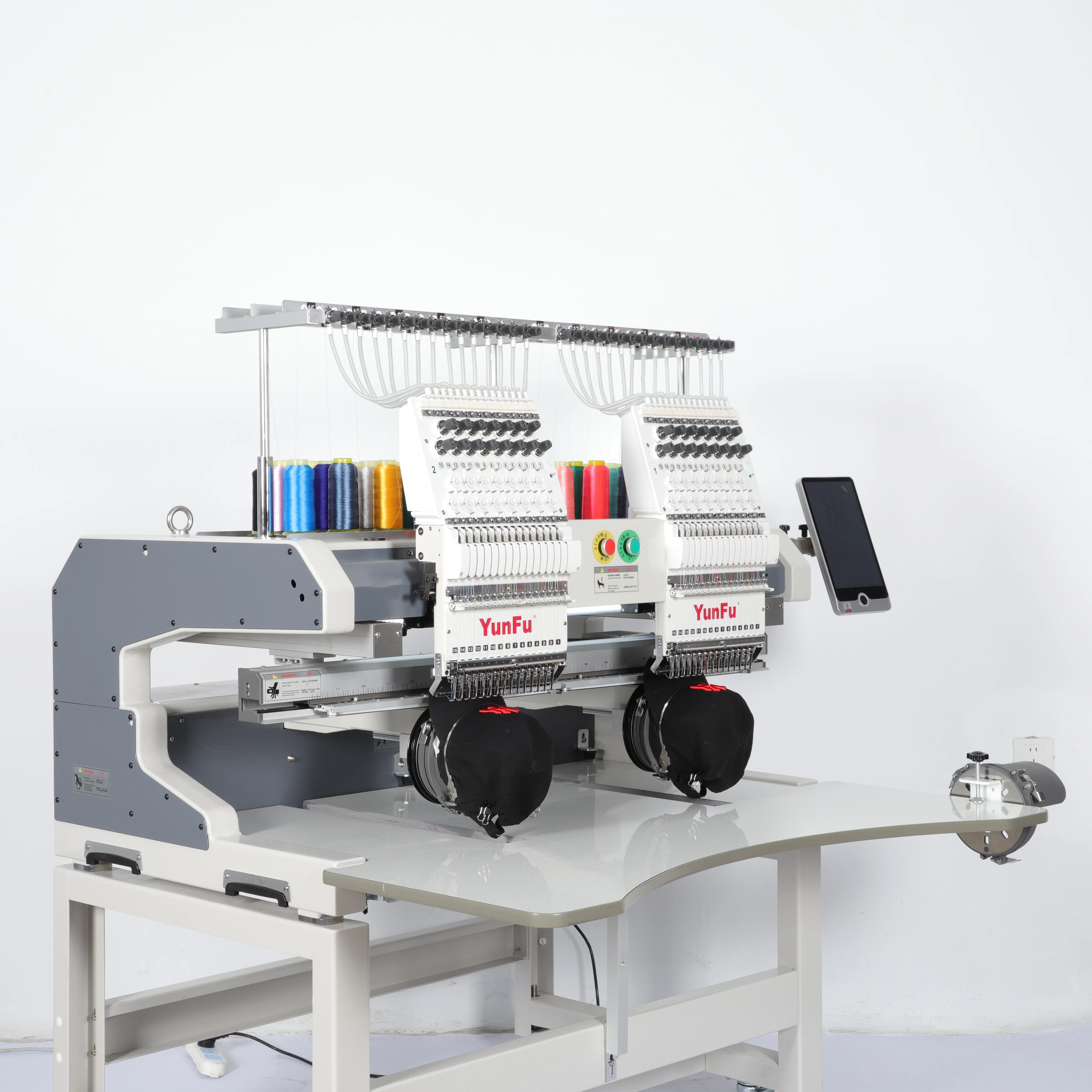 Industrial 2-Head Bordadora Sewing Embroidery Machine for Cap Flat T-shirt Embroidery 4 Needle Maximum Speed 1200 Rpm New