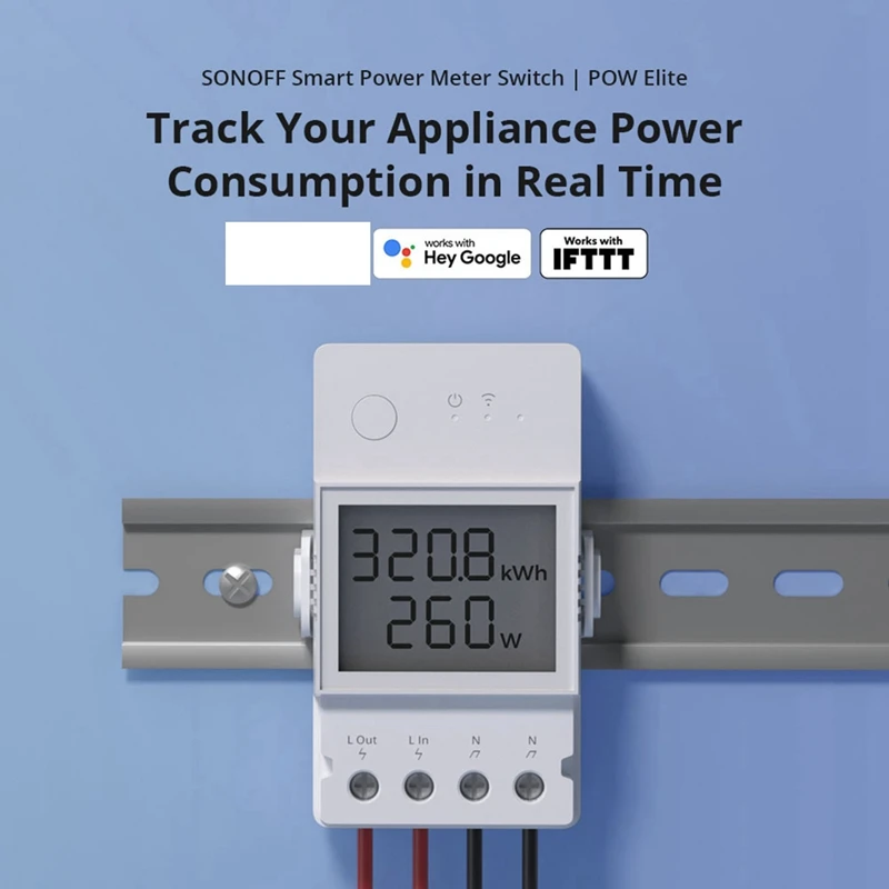 20A Smart Powers Meter Switch Powers Current Voltage Real-Time Cumulative Powers Consumption Save Energy