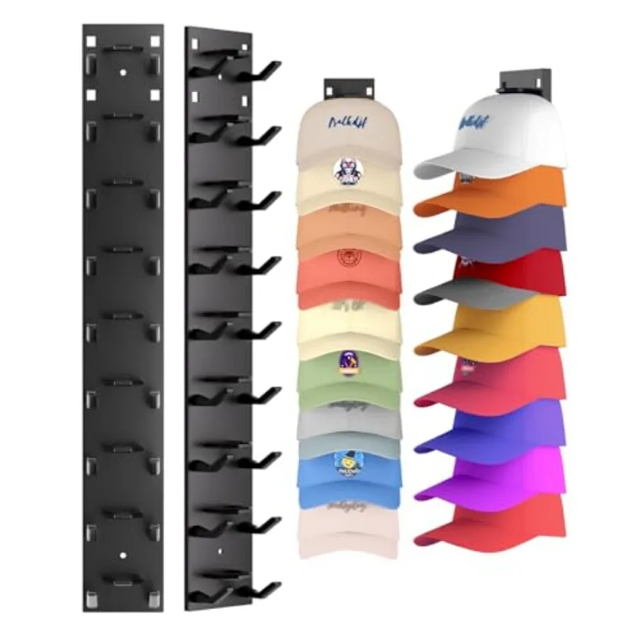2 Pack Cap Organizer with Strong Adhesive Rack