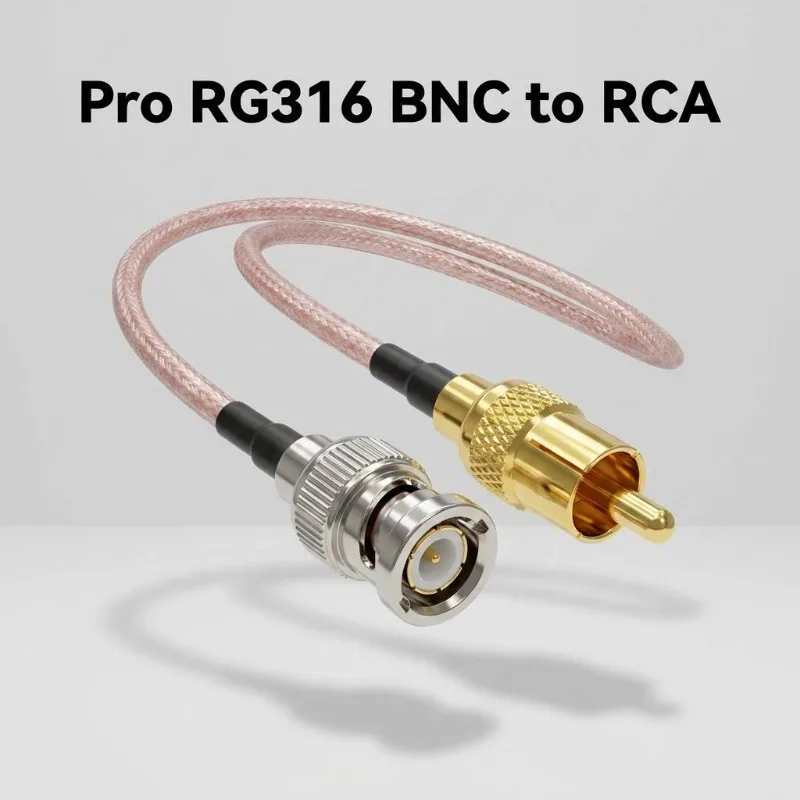 Premium BNC to RCA RF Coaxial Cable | Silver-Plated RG316 Low Loss Jumper for CCTV Video Monitoring Ham Radio SDR