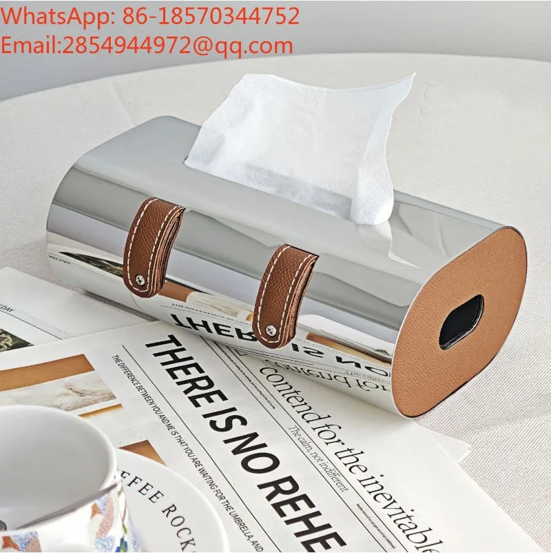 Stainless Steel Tissue Box Creative Pumping Carton Dining Table Coffee Table Remote Control Metal Storage
