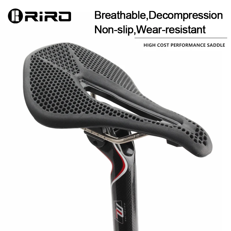 RIRO MTB 3D Bicycle Saddle Honeycomb Bionic Structure Comfortable Cushion Wear-resistant Durable Non-slip Road Bike Accessories