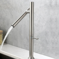 Kitchen Faucet Hot and Cold 304 Stainless Steel Kitchen Sink Mixer Tap Rotation Brushed Basin Faucet Mixer