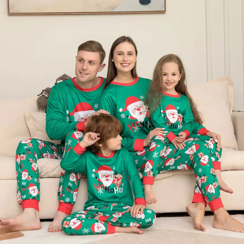 Family Matching Pajamas Farther Mother Kids Family Christmas Sleepwear Family Matching Outfits Top Pants 2PCS Pyjamas
