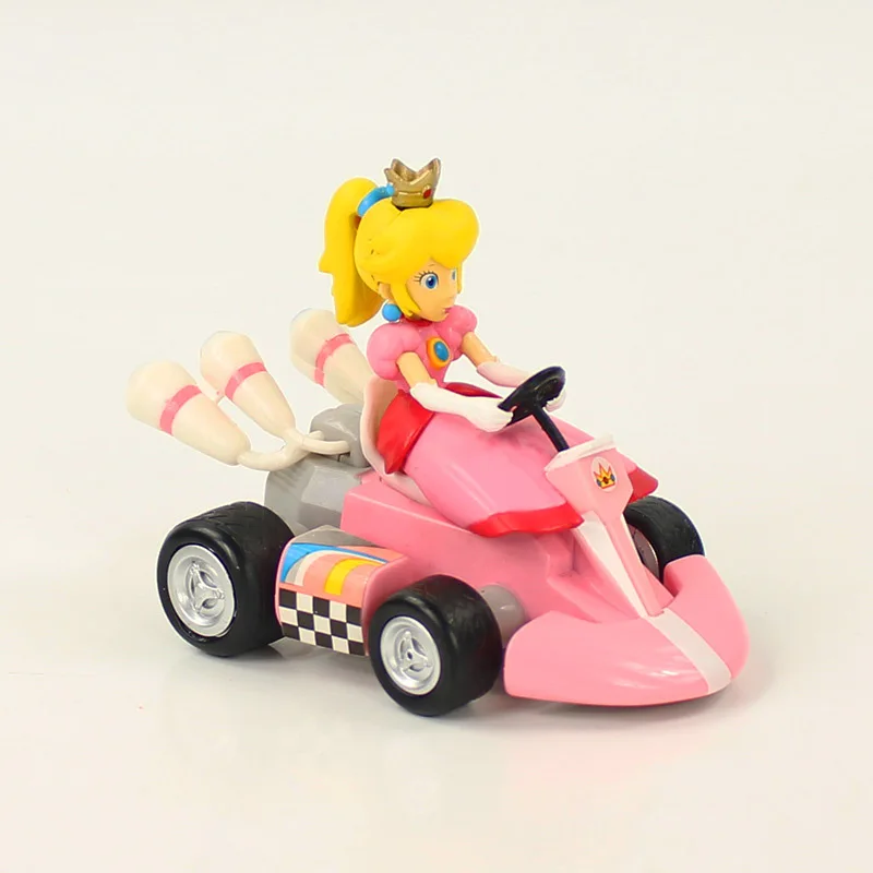 Game Super Mario Pull Back Car Cartoon Mario Luigi Yoshi Princess Peach Donkey Kong Toad Bowser Koopa Kart Charm Hobby Toys Gift