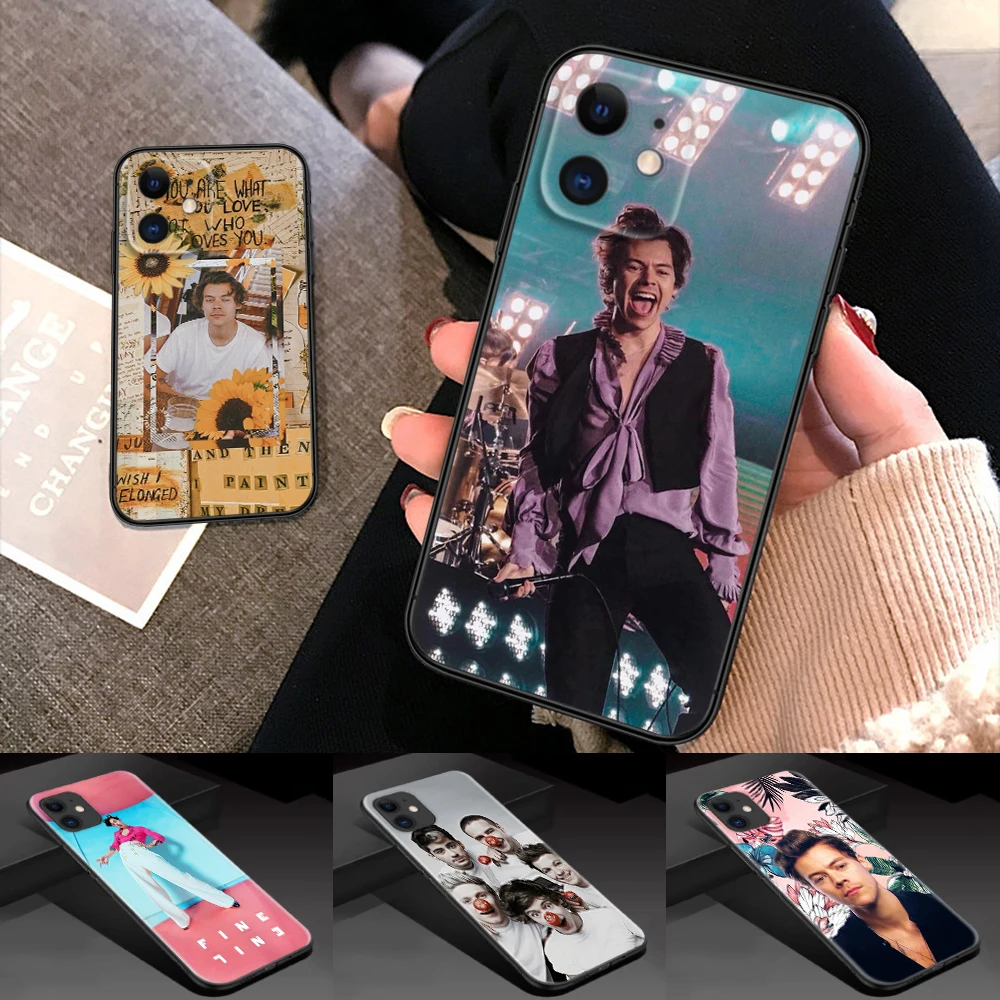 S-singer H-Harry Styles 1D Soft Silicone Phone Case for iPhone 15 14 Plus 13 12 11 X XS XR Pro Max Mini 8 7 Plus