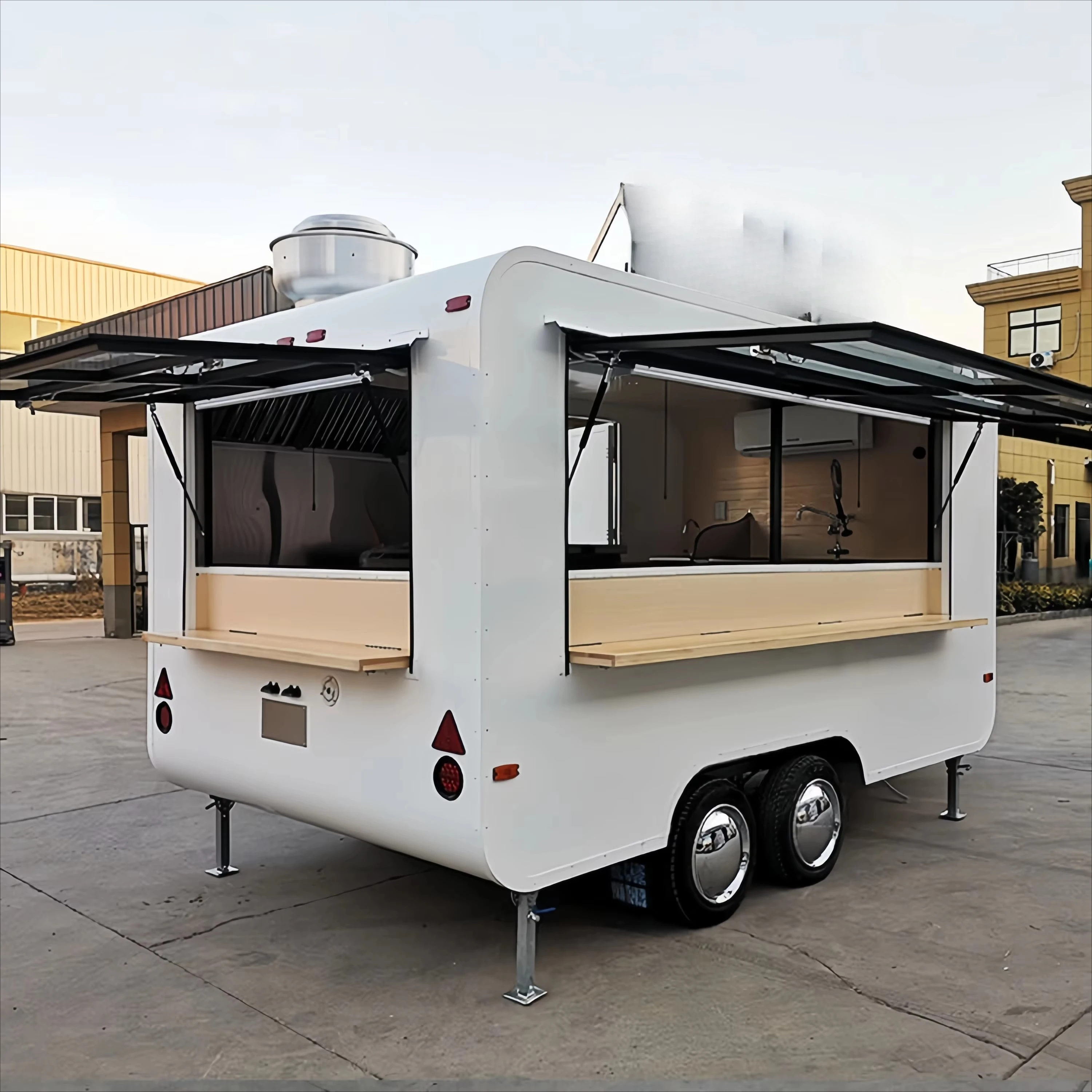 FOODLINE Shopping Mall Food Cart Elegant Appearance Large Work Counter Dessert Snack Mobile Catering Stall Unit