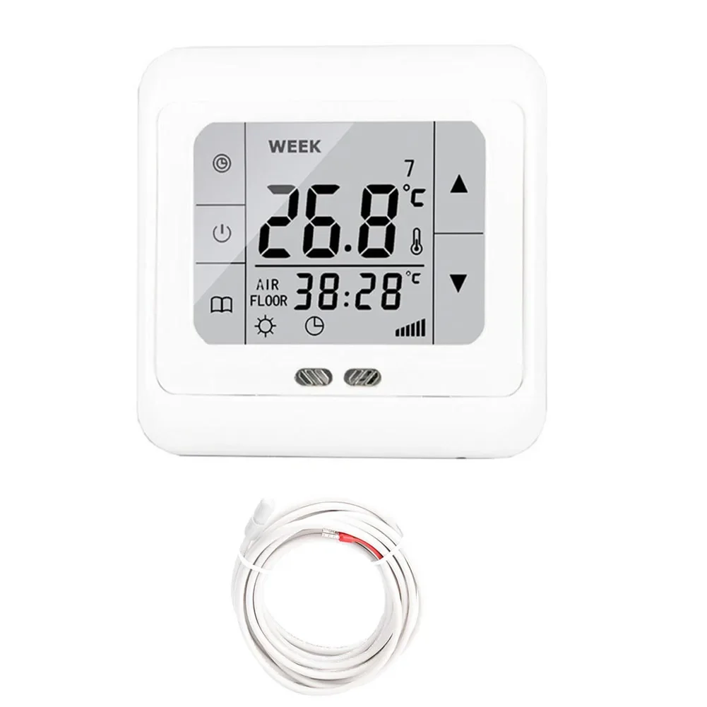 Floor Sensor Digital Thermostat Thermostat Buttons Touch Mode 86x86x14mm Load Current:16A Underfloor Heating Room