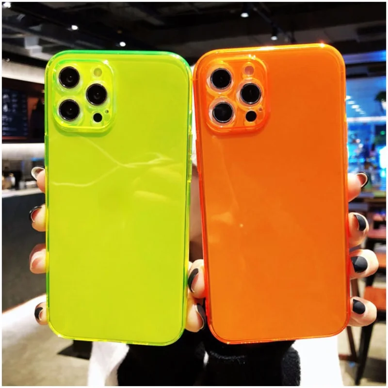 Fluorescent Color Soft Case for iPhone 15 Pro Max iPhone14 Plus Phone Cover