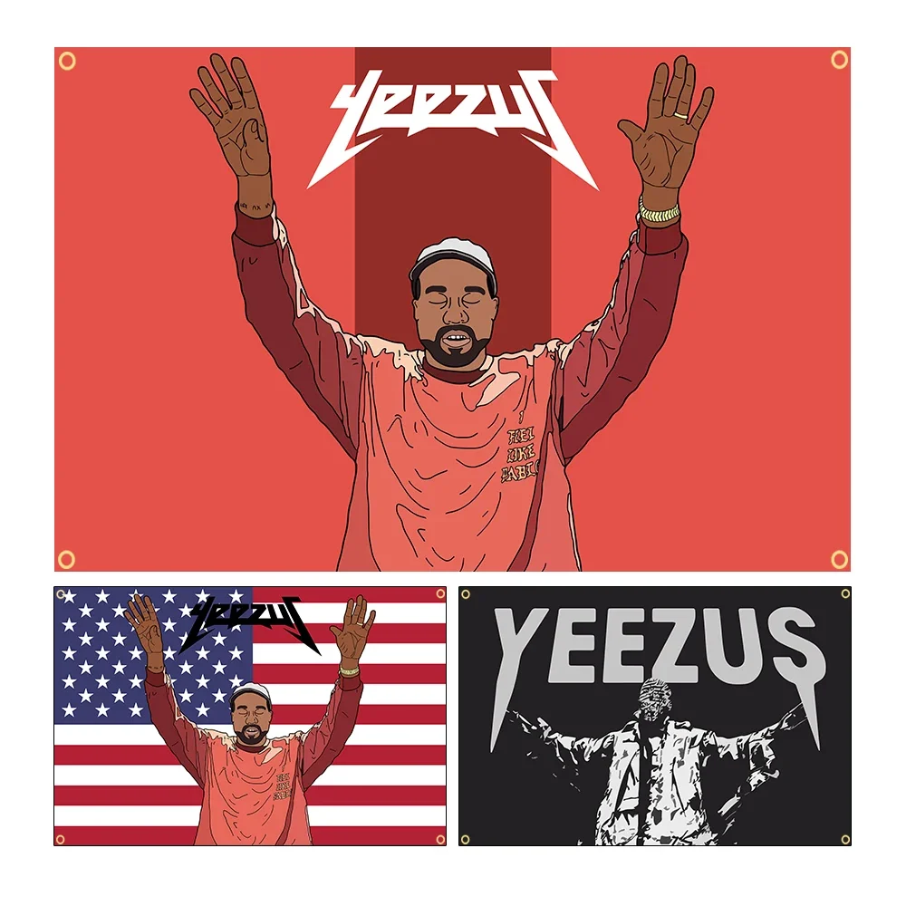 3Jflag 90x150 см Канье Уэст YEEZUS музыкальные флаги американский рэпер певец Def Jam украшение интерьера баннер гобелен