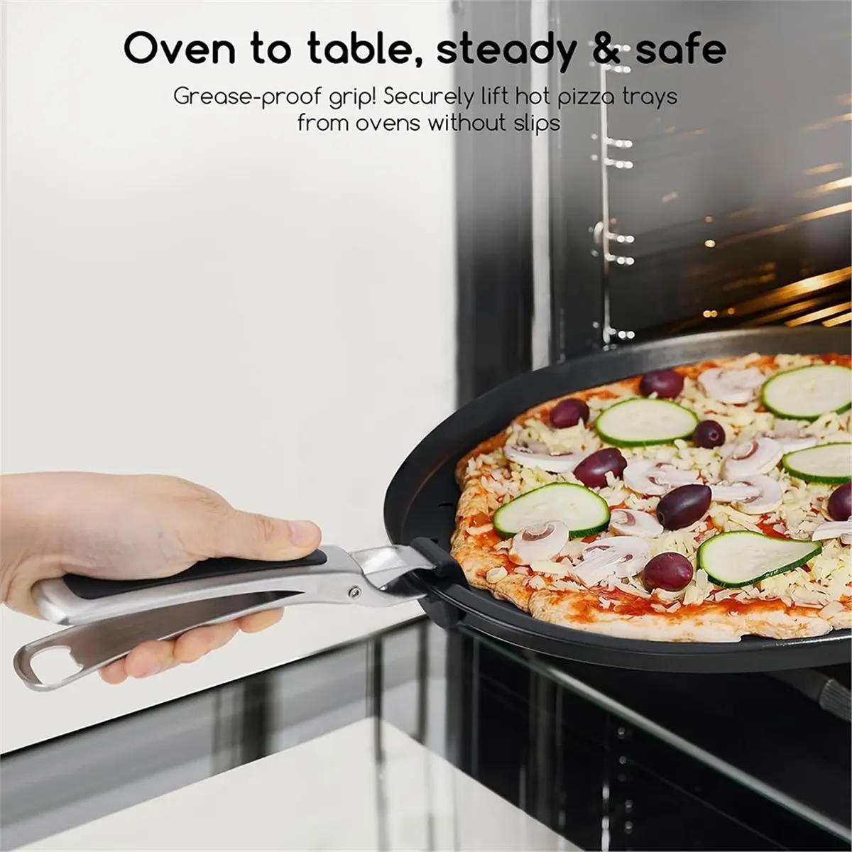 2pcs Plate Gripper for Pizza Pan,Non-Slip Pan Gripper Hot Plate Bowl Retriever for Microwave Toaster Oven Steamer