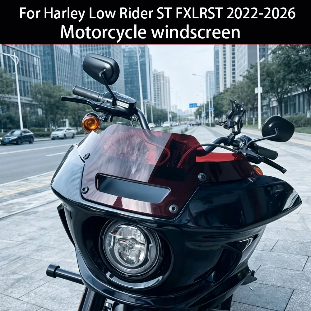 For Harley Low Rider ST FXLRST 2022-2026 New Red Motorcycle Windshield Kit Softail Custom Parts Accessories