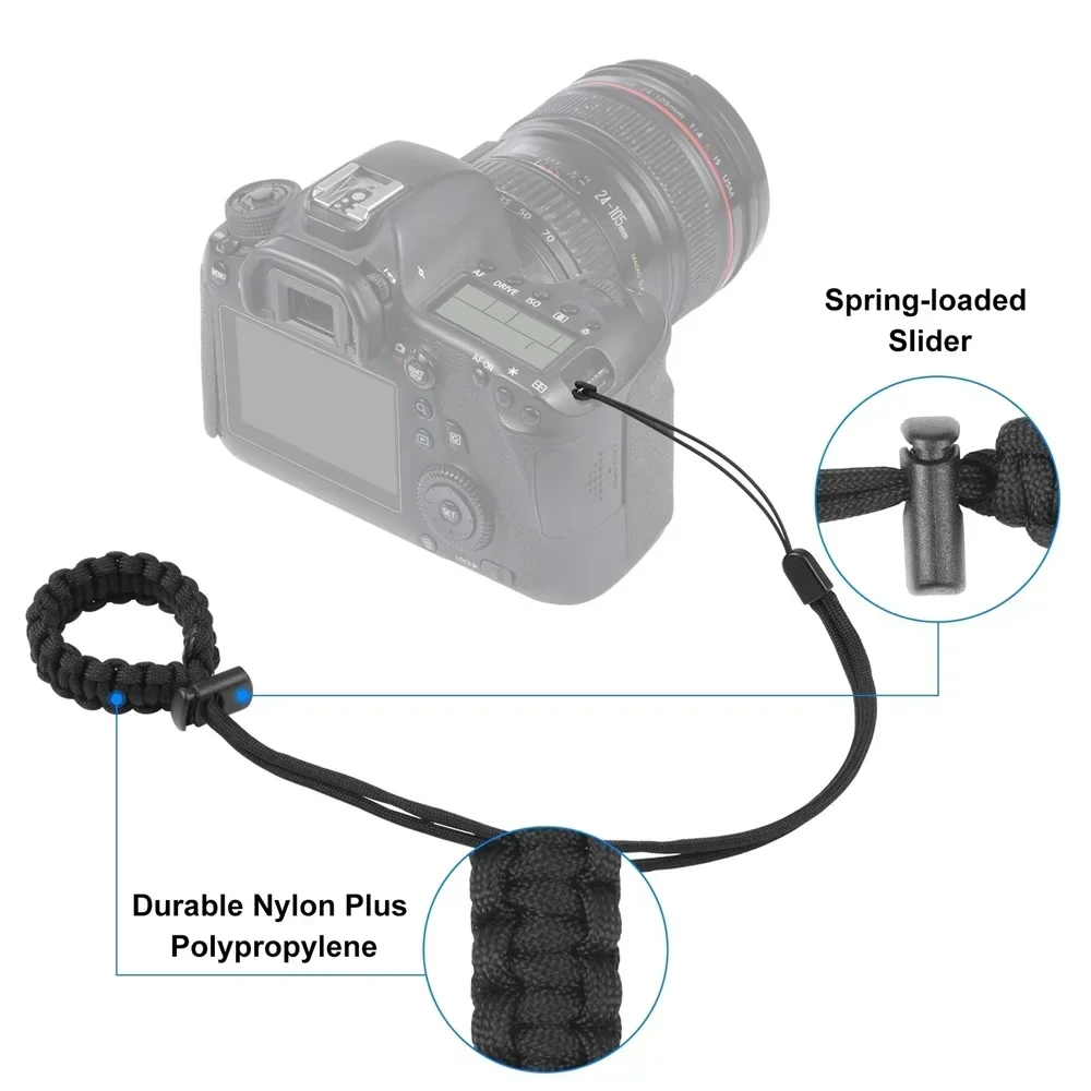 Adjustable Wrist Strap Universal Braided Anti-lost Hand Rope For Gopro 9 8 7 6 Insta360 GO 2 Dji OSMO Action Camera Accessories