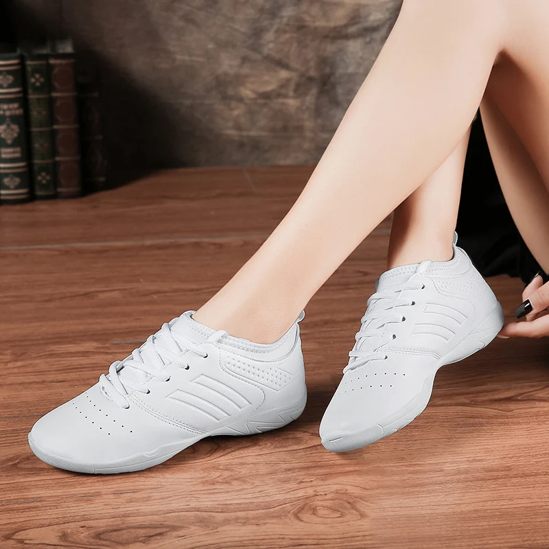 Fashion Cheerleading Children\'s Dance Shoes Student Competitive Aerobics Fitness Shoes Women White Girl Boy Jazz Sports Shoes