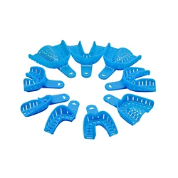 9Pcs/Set Disposable Plastic Dental Impression Trays Denspay Dental Dental Impression Plastic Tray Dentist Laboratory Tool