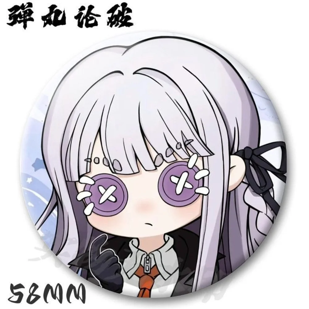 58mm Anime Danganronpa Kirigiri Kyoko Erika Harlacher Cosplay COSTUME Badge Pin SPTE Tinplate Brooch﻿ Prop Gilf