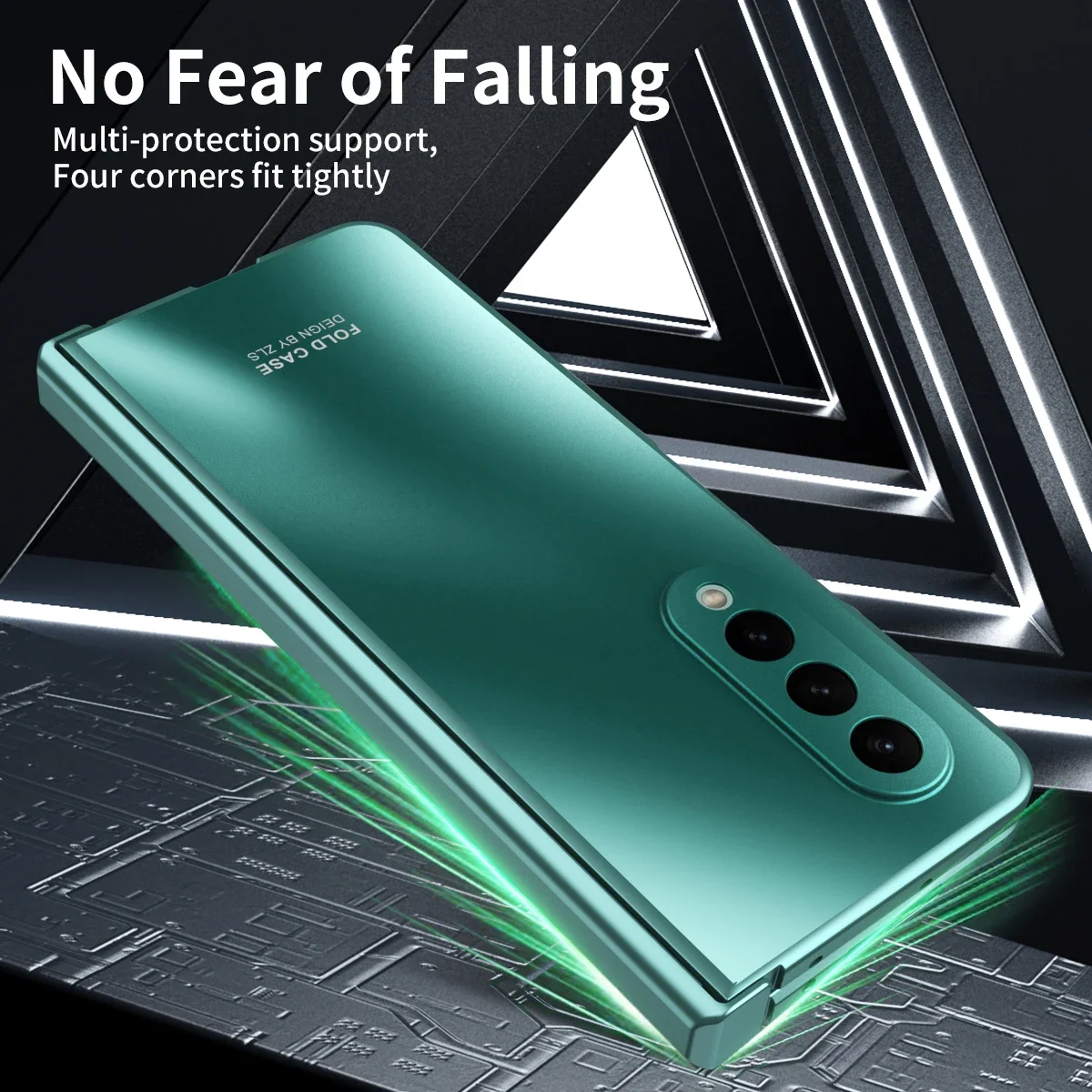 Luxury Electroplate Hard PC Phone Cover for Samsung Galaxy Z Fold 5 4 3 2 Case with Hinge Protection Screen Protector
