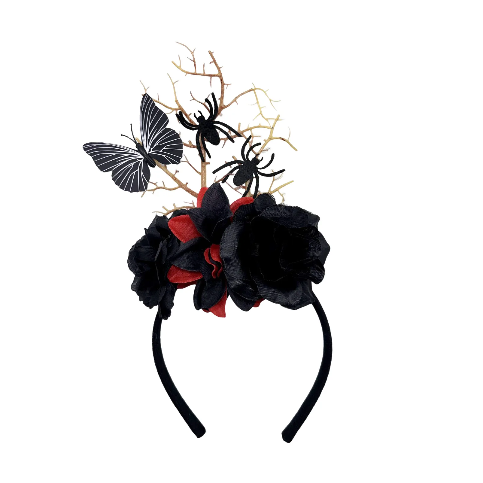 

Tree Branches Butterfly Headband Christmas Fairy Witch Antlers Halloween Cosplay Prop Vintage Hair Accessories Gothic Black