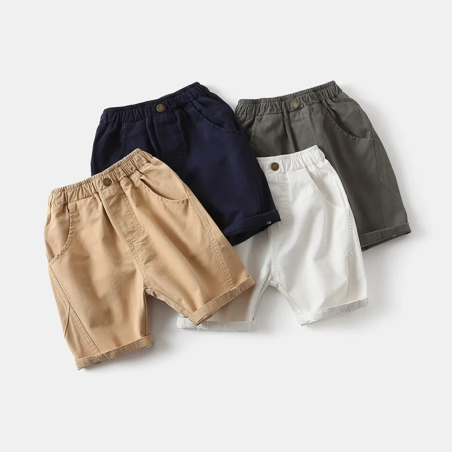 

New 2026 Boys Summer Shorts Kids Fashion Solid Knee Length Short Pants Children's Casual Shorts Clothing for 2-6Y