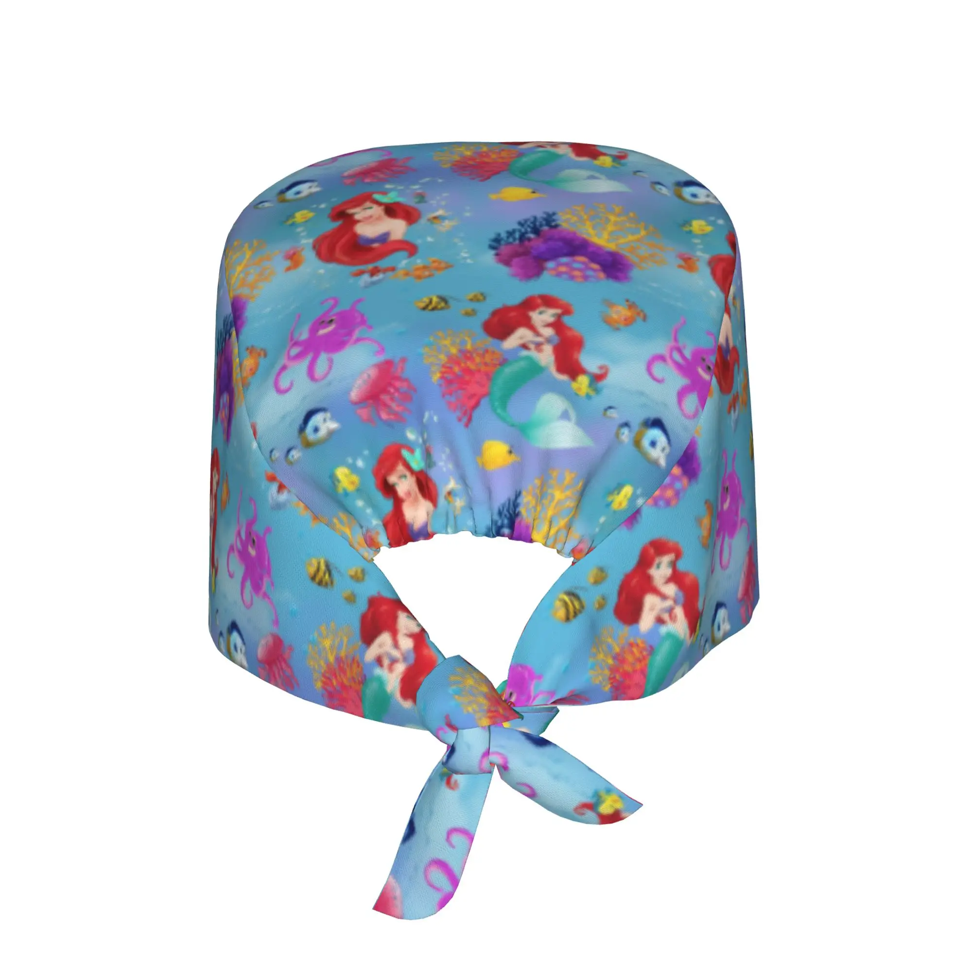 Custom Littles Anime Mermaides Working Cap Surgical Hats Women Men Fish Manga Operating Room Cap Operator Hats Lab Works Hat