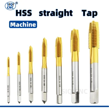 Hss Titanium Coating Schroefboor M2 M2.5 M3 M3 M3 M4 M4 M6 M8 M10 M12 Metrische Rechte Fluit Draad Kraan Handgereedschap