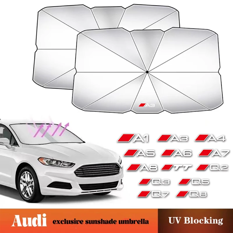 Upgraded Car Windshield Sun Shade Umbrella Foldable Car Sunshade Front Window Cover For Audi SQ5 RSQ5 RSQ3 A3 A4 A6 A5 Q5 A1 Q7