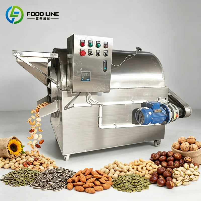 Custom Speed Rotary Roaster Adjustable Baking Time for Different Kinds of Nuts Seeds Nut Roaster Machine Customized