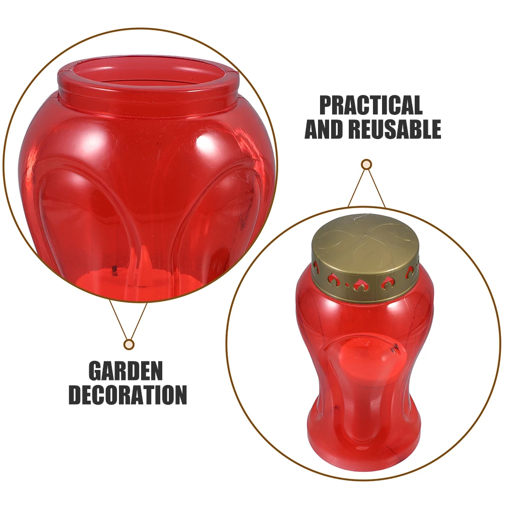 3 Pezzi Candele Elettroniche LED Senza Fiamma per Cimitero, Decorazione per Cortile, Culto in Chiesa, Tributo Commemorativo