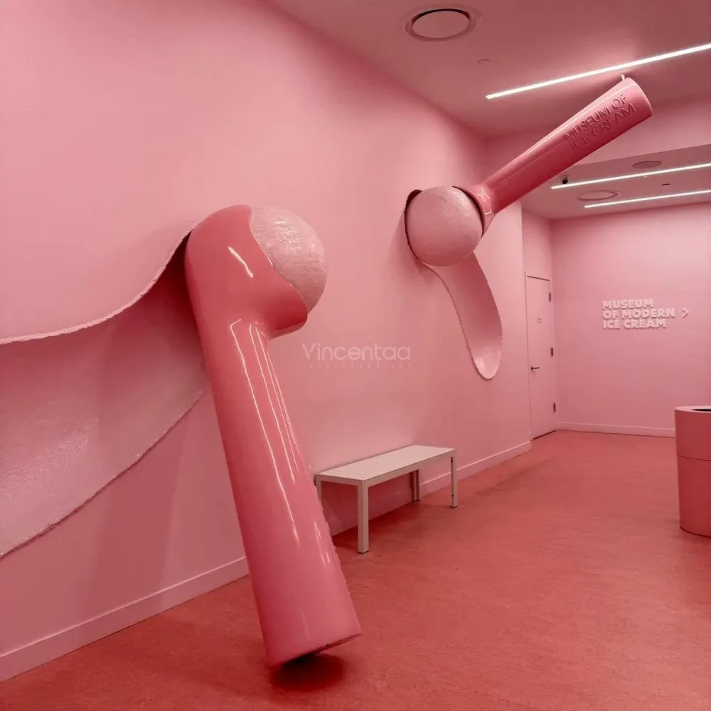 يمكن تخصيص منحوتة الآيس كريم الكروية لتزيين المتجر الداخلي من Vincjaaya