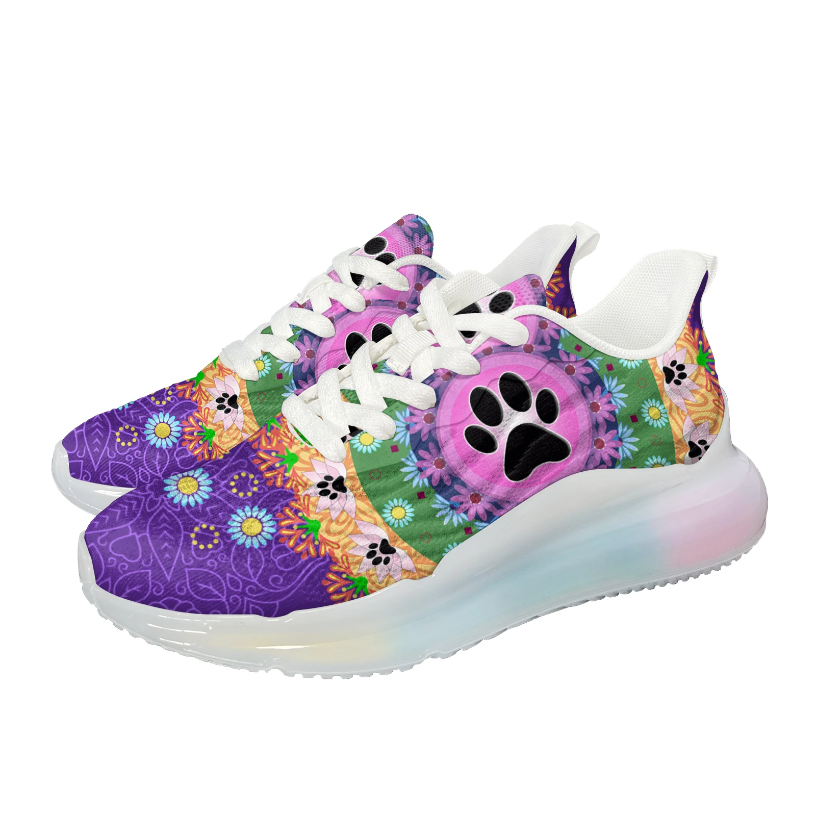 

INSTANTARTS Fashion Dog Paw Light Outdoor Shoes Training Shoes Air Cushion Womens Shoes Color Gradient Color Thick Bottom Shoes