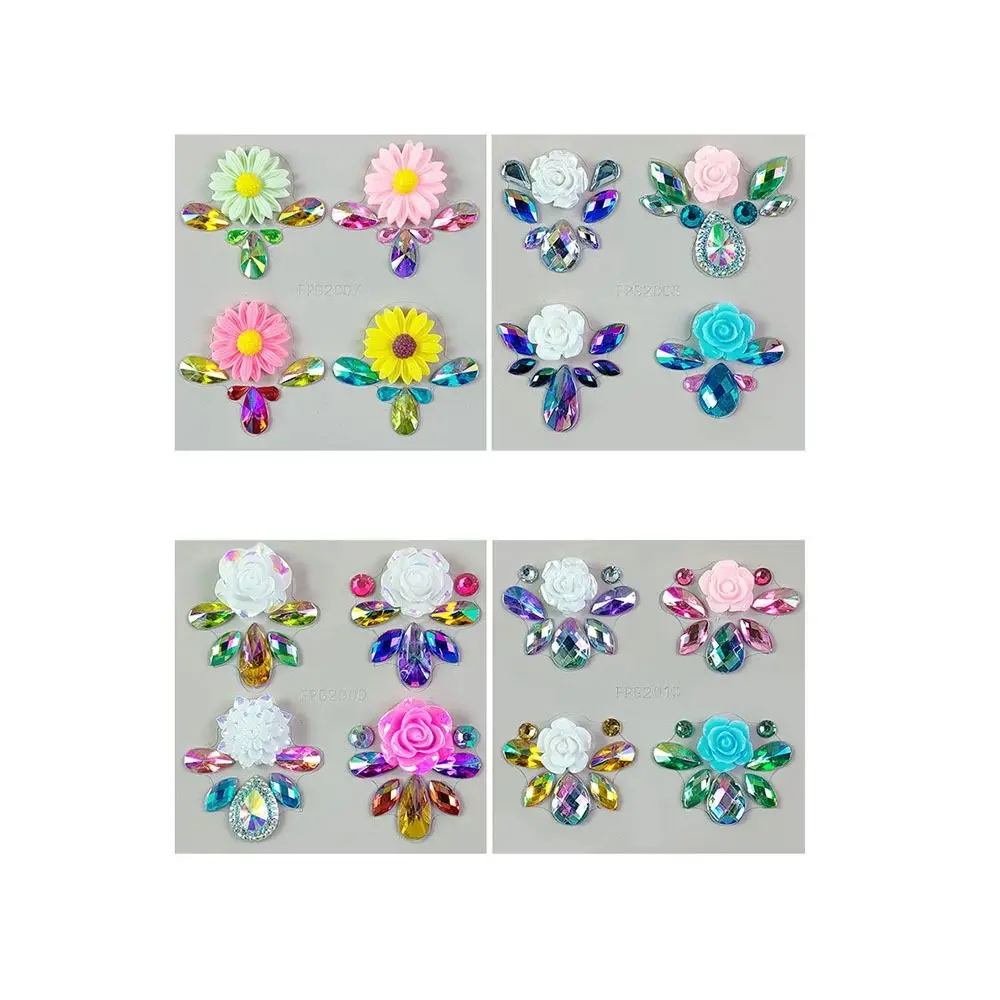 Tattoo Tool Adhesive Makeup Diamond Sticker 3D Crystal Diamond Mask Crystal Gems Tattoo Glitter Temporary Face Stickers Women