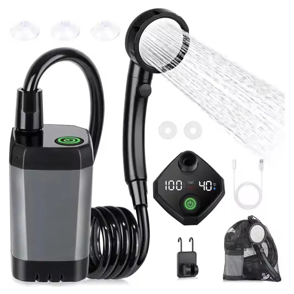 

Portable Camping Shower, Rechargeable Shower, Dual Speed Mode, Electric Shower For Hiking W7b6