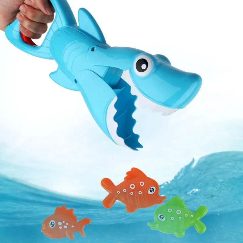 

1set Funny Shark Bath Toy for Babies Boys Girls Catch Game with 4 Fishes Bathtub Interactive Bathing Puzzle Fishing Water Toy