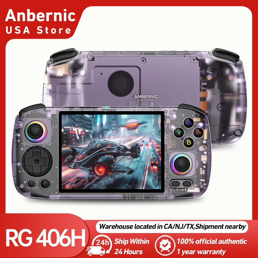 Anbernic RG406H Retro Handheld Game Console RG 406H Android 13 System Unisoc T820 Processor 4.0 Inch Touch Screen 1080 DP Output