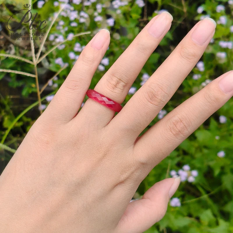Rubinring mit schlichtem Fingerringband, optional mit im Labor gezüchteten Edelsteinen, AGL-Zertifikat, Jubiläumsgeschenk, hohe Qualität, Großhandel, für den täglichen Gebrauch – Detail 25