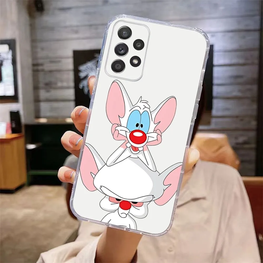 P-Pinky and the B-Brain Phone Case For Samsung Galaxy A71,70,52,51,40,31,A50,30S,21S,Note20ultra Transparent Cover