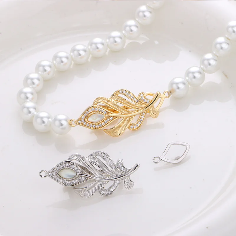 

Цельное инкрустированное жемчужное ожерелье в форме ракушки, соединительная пряжка, ручная работа, пружинная пряжка, сделай сам, материалы для изготовления ювелирных изделий, аксессуары