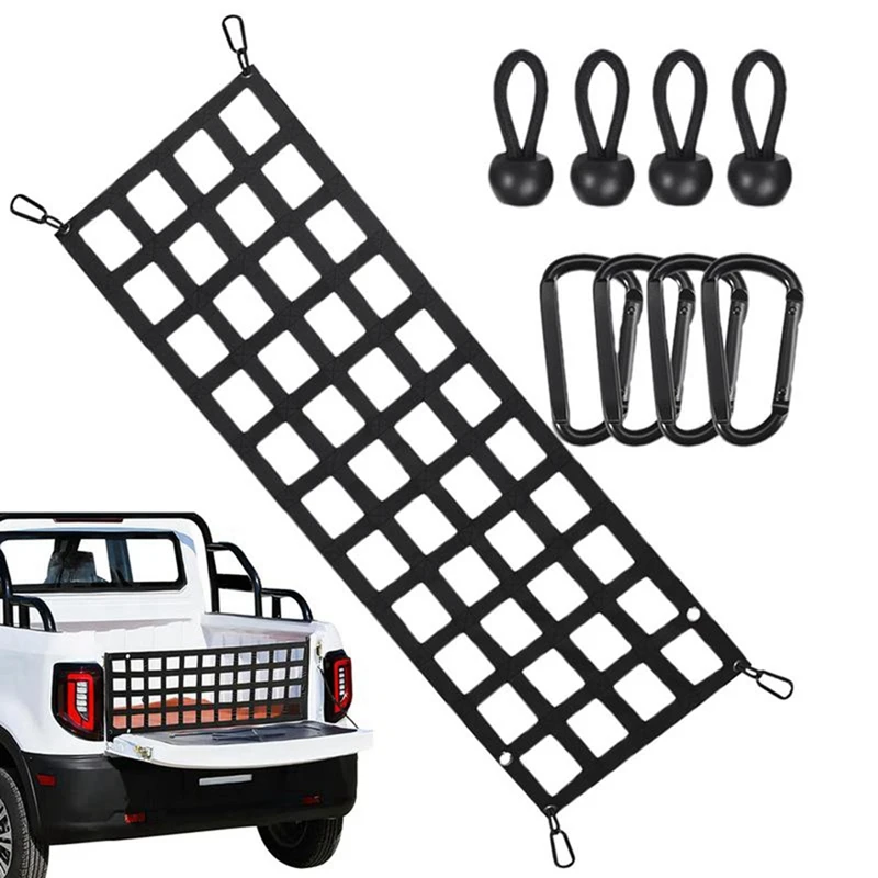 Car Trunk Organizer Net Protection Pickup Truck Bed Cargo Mesh Tailgate Net Cargo Storage Netting Divider Accessories