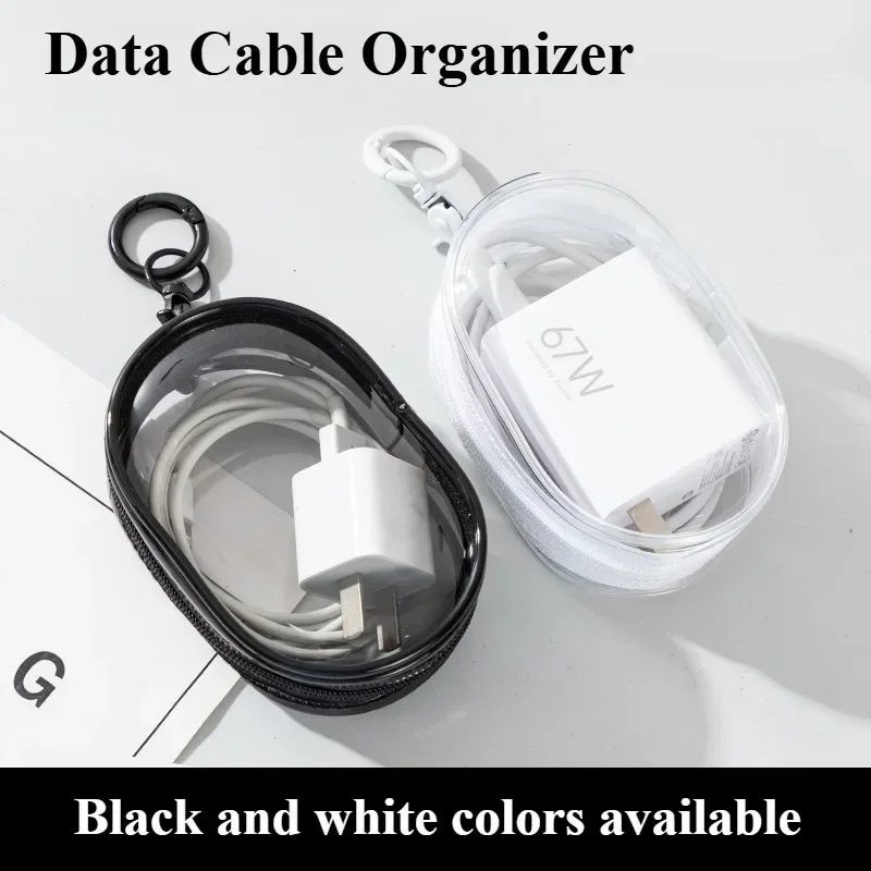 

Transparent Travel Cable Organizer - Portable Charger Case with Accessories Storage Bag for Home/Office Ideal for as a pendant.